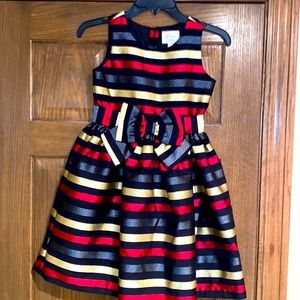 NWOT Gymboree red, black, metallic gold dress